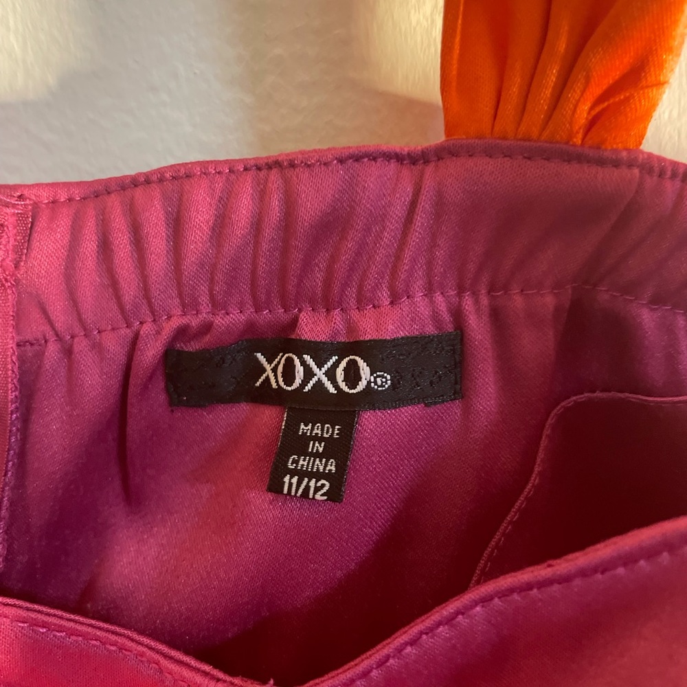 XOXO Coral Orange And Purple Color Block Dress. Size  11/12. - Picture 4 of 8